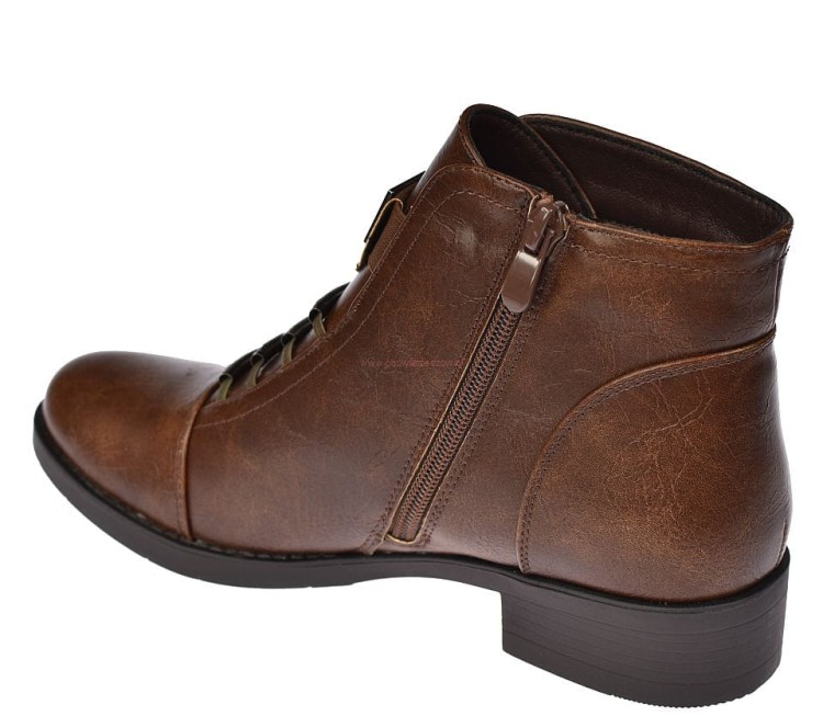 botki damskie B-3-1363 brązowe – stylizacja jesienna