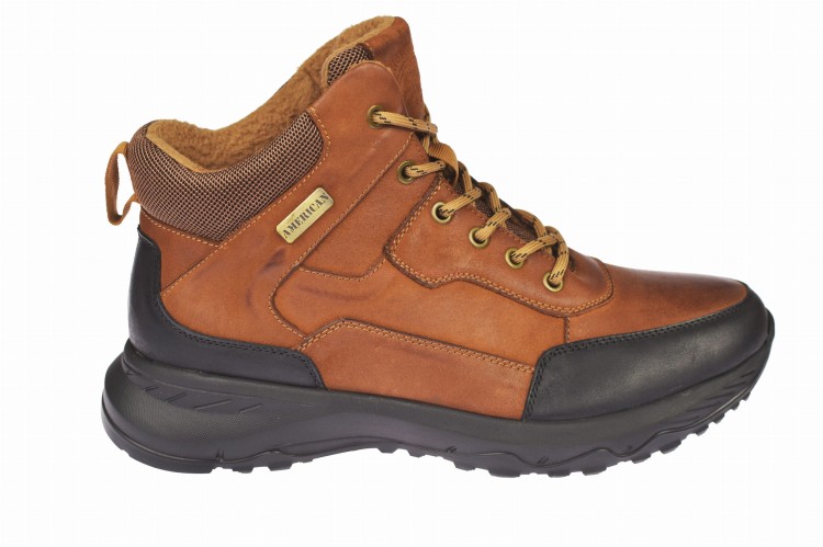 Trzewiki męskie brązowe CY 164 – widok z boku