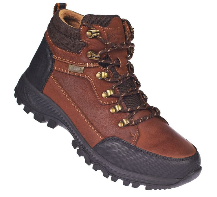 Skórzane buty męskie trekkingowe CY129 American