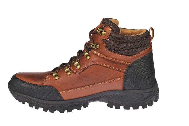 Trapery brązowe CY129 – detal skóry naturalnej