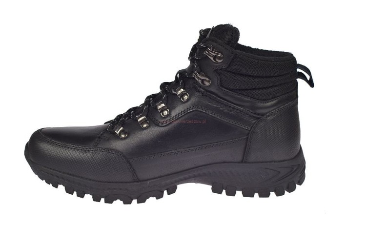 Trapery męskie CY129 – sznurowanie i polar czarne