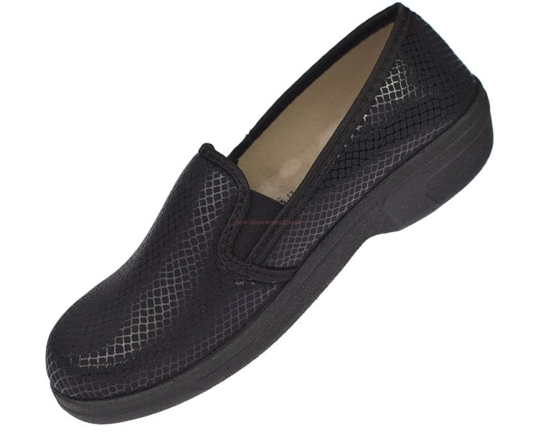 rozciągliwe półbuty damskie BIOUP P-429 na haluksy czarne