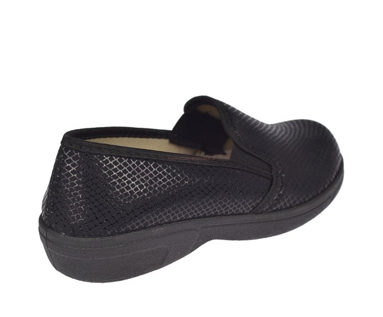 buty damskie BIOUP P-429 czarne z elastyczną cholewką imitującą skórę wężową