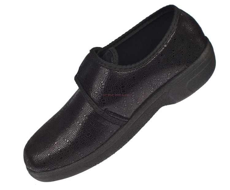 rozciągliwe półbuty damskie BIOUP P-430 na haluksy czarne