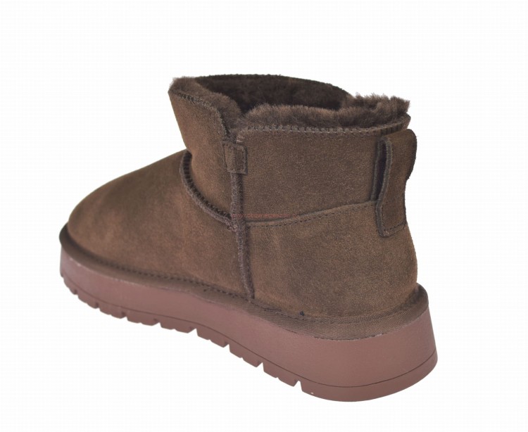 Buty zimowe damskie American Club Coffee – podeszwa antypoślizgowa