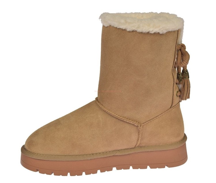 Śniegowce damskie welurowe Camel – eleganckie i ciepłe buty zimowe