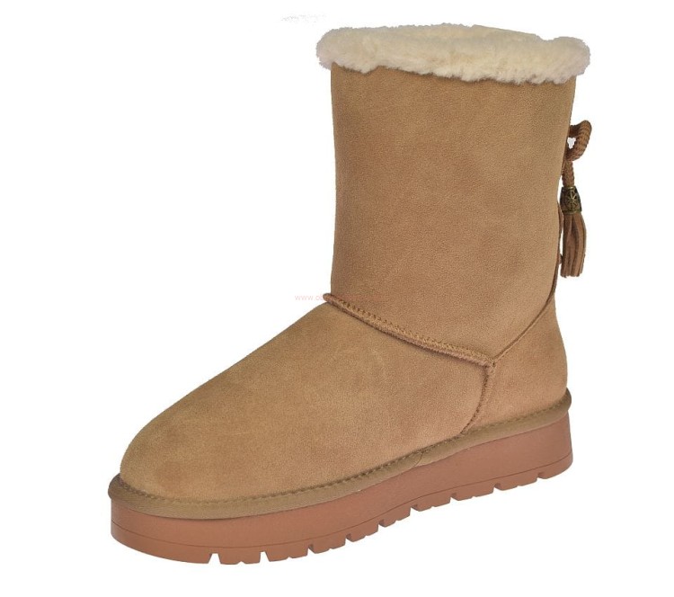 Śniegowce damskie American CY180 Camel – widok z przodu i z boku