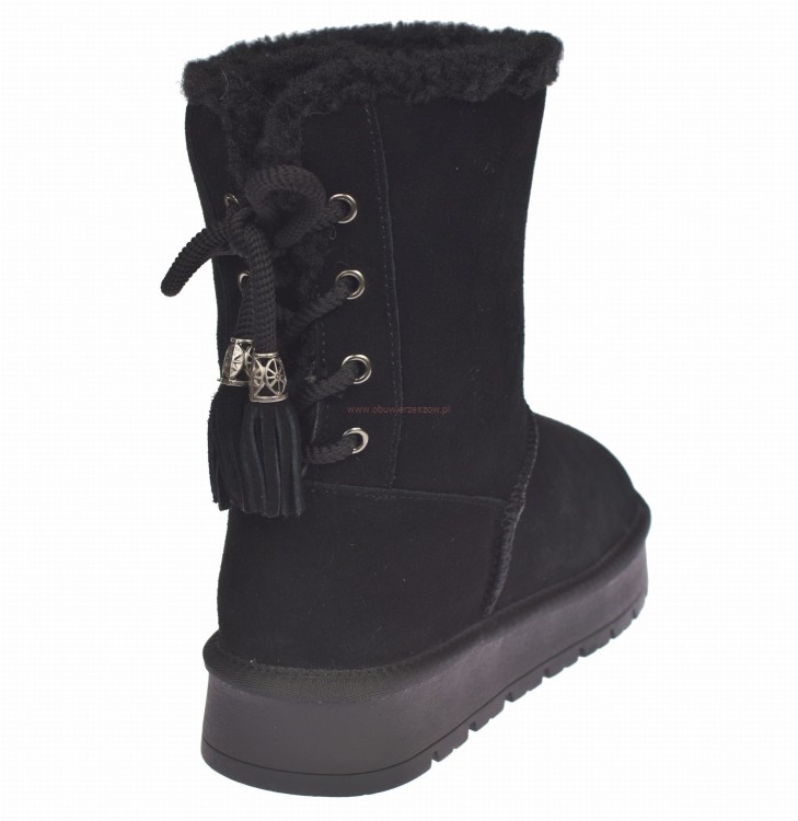 Śniegowce damskie American CY180 Black – detal cholewki i futerka