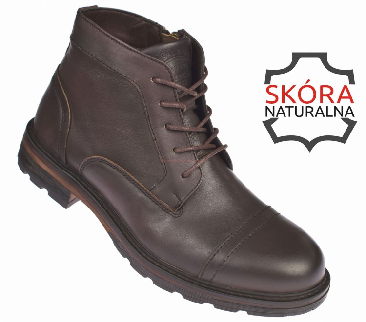 ocieplane trapery męskie ze skóry naturalnej