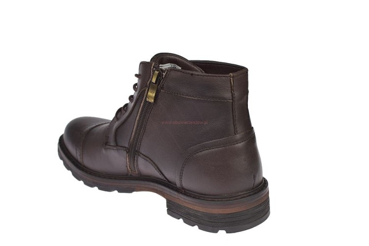 Skórzane buty zimowe męskie ocieplane – model CY166 brązowy