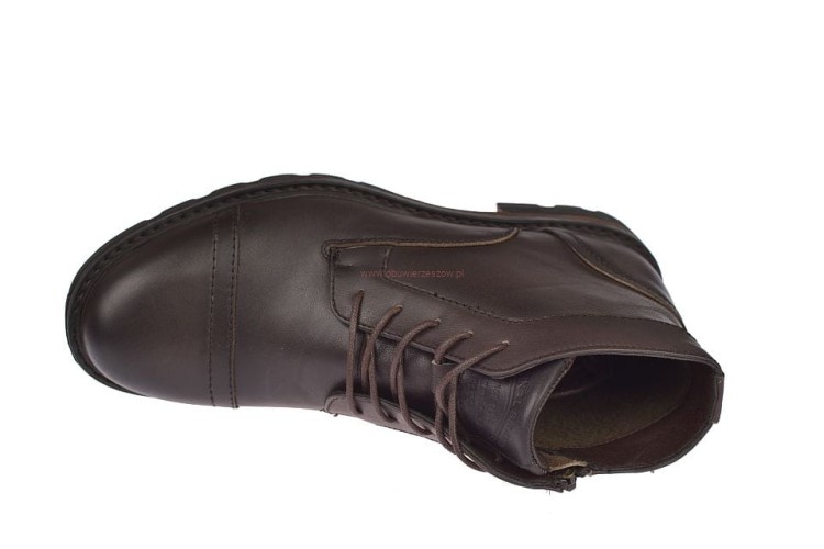 Skórzane buty zimowe męskie ocieplane – model CY166 brązowy