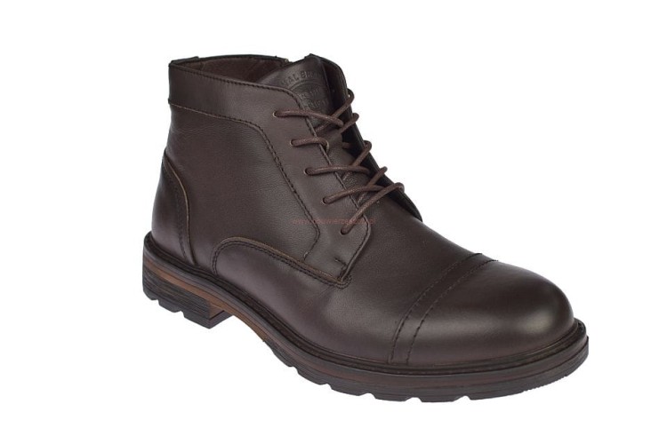 Eleganckie trapery męskie skórzane w kolorze brązowym – American Club CY166