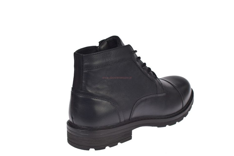 Trapery męskie American Club CY166 – widok z boku, czarne skórzane