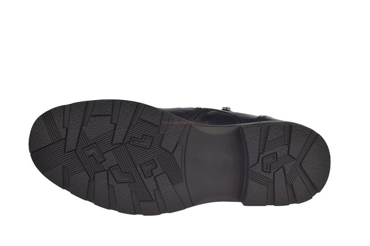 Antypoślizgowa podeszwa czarnych traperów męskich skórzanych CY166