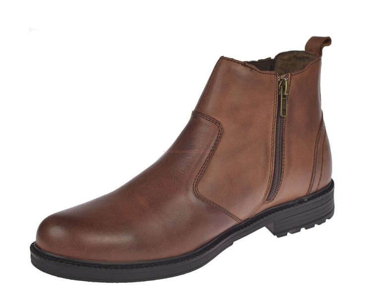 Botki skórzane męskie do garnituru kozaki ocieplane