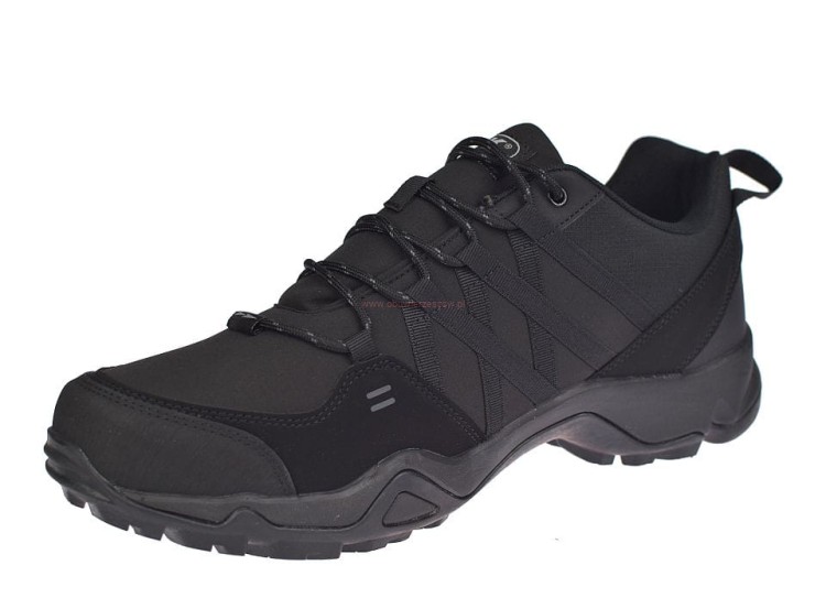 Czarne buty męskie trekkingowe DK VB17282 profil z boku