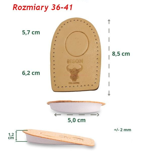 podpiętki ortopedyczne na ostrogę piętową z lateksu i skóry