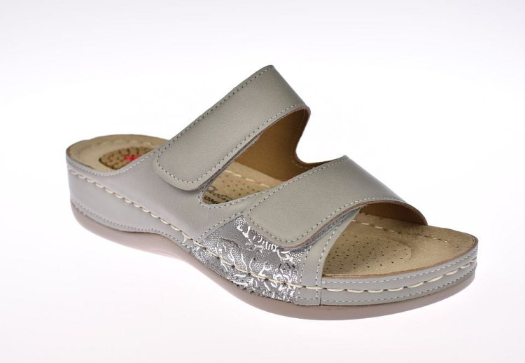 Klapki damskie na rzepy medyczne ostroga piętowa