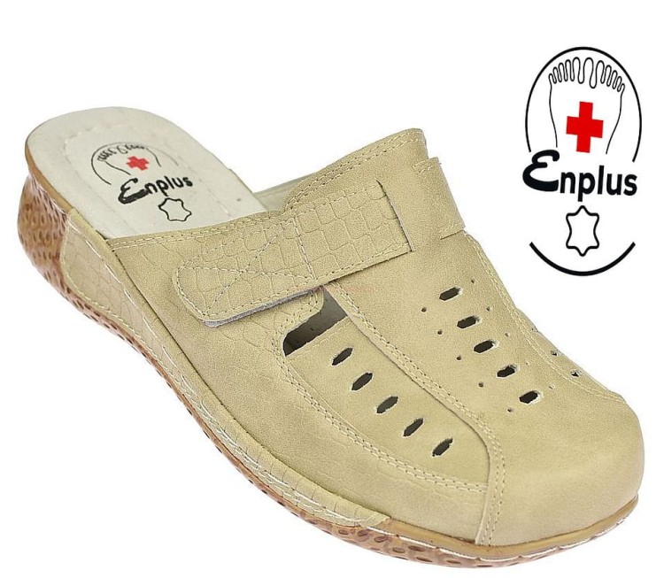 Enplus klapki medyczne damskie na koturnie