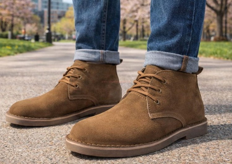 skórzane trzewiki męskie – podwyższona cholewka i sznurowanie