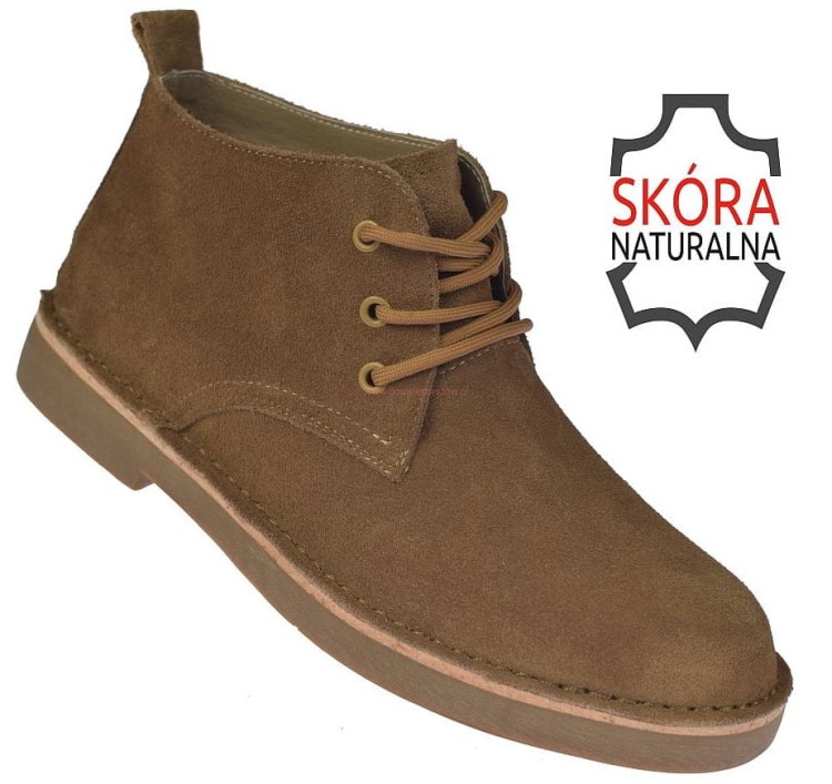 Trzewiki męskie zamszowe Jankowski JK/B-4-602 camel – widok z boku