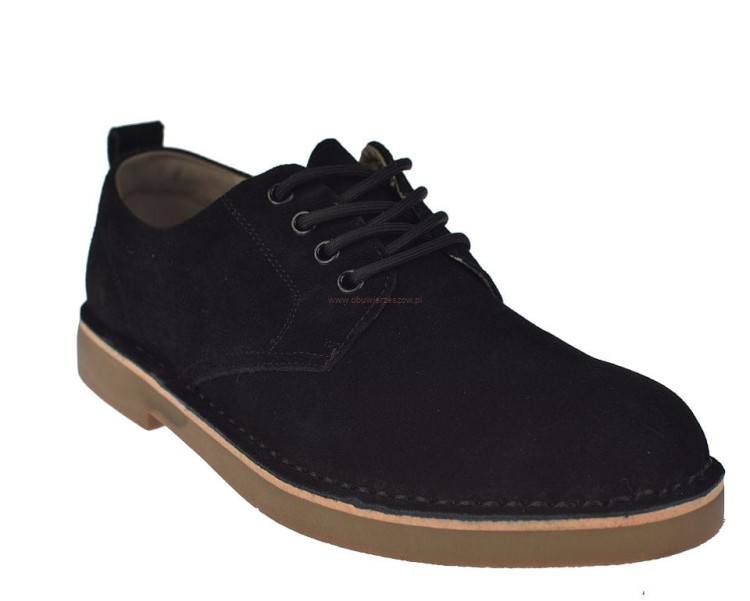 eleganckie półbuty męskie czarne skóra naturalna