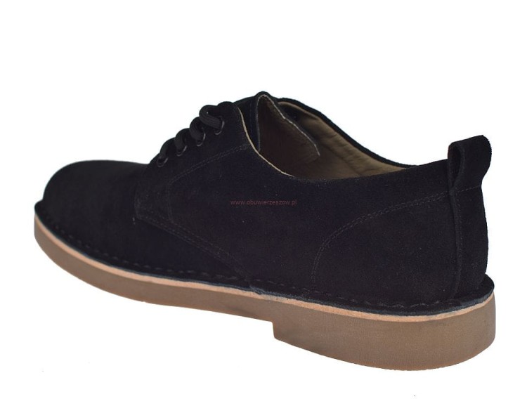 półbuty męskie skórzane czarne do pracy i na co dzień