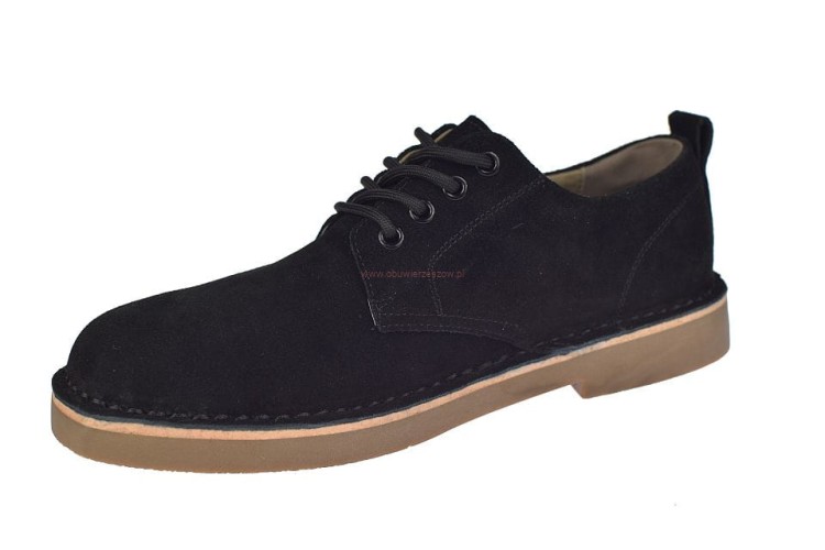 Półbuty skórzane męskie JK-P-601 czarne casual