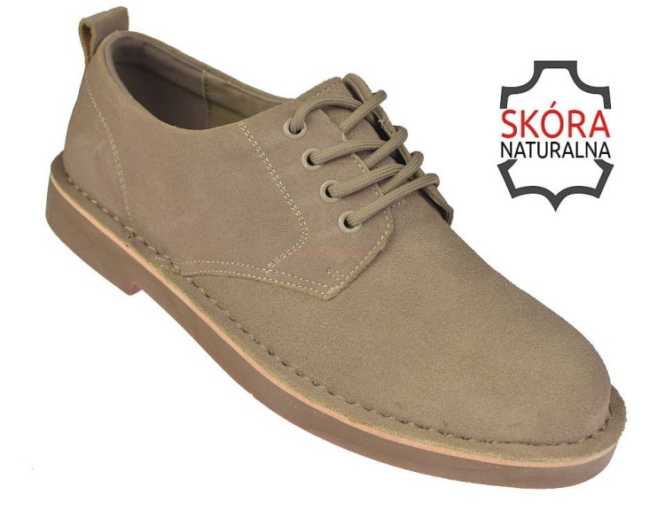 Beżowe półbuty męskie Jankowski JR/P-4-601 skóra naturalna