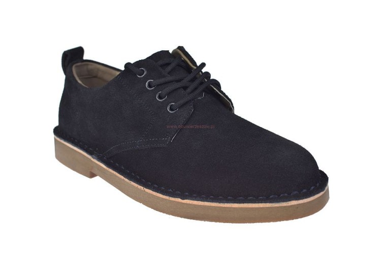 Granatowe półbuty męskie Jankowski skóra naturalna profilaktyczne