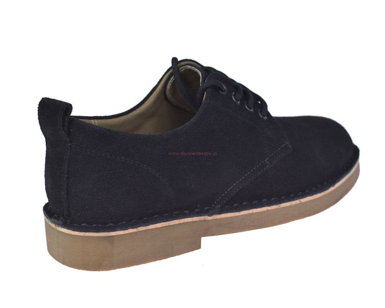 Półbuty męskie granatowe Jankowski wnętrze skórzane wkładka