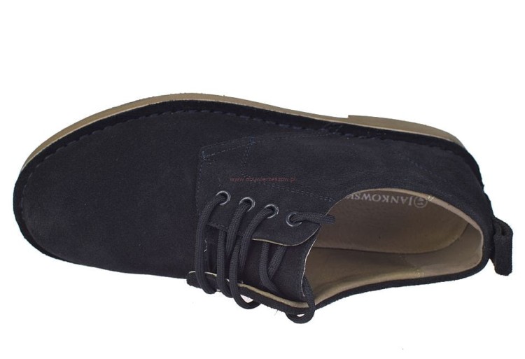 Granatowe półbuty męskie Jankowski podeszwa antypoślizgowa