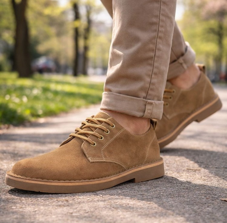 Półbuty zamszowe męskie skórzane Otmęt