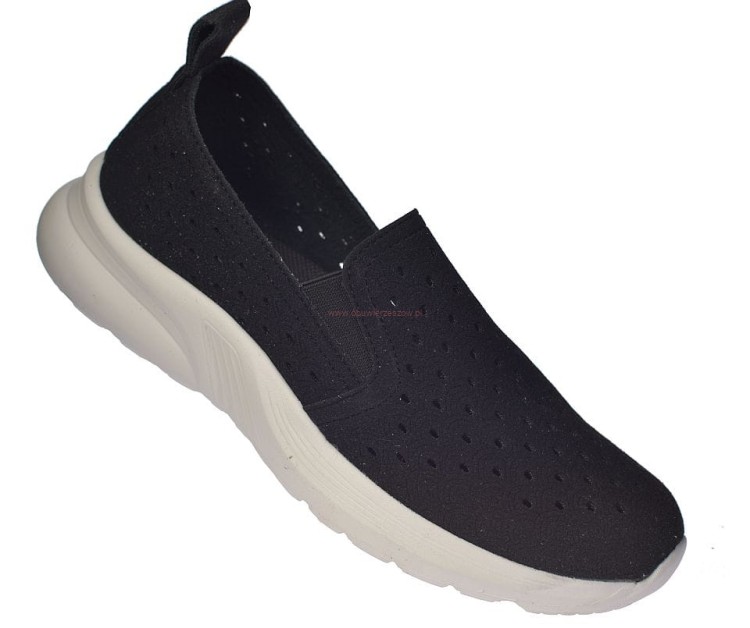 Buty damskie wsuwane mokasyny A-3-0588 czarne