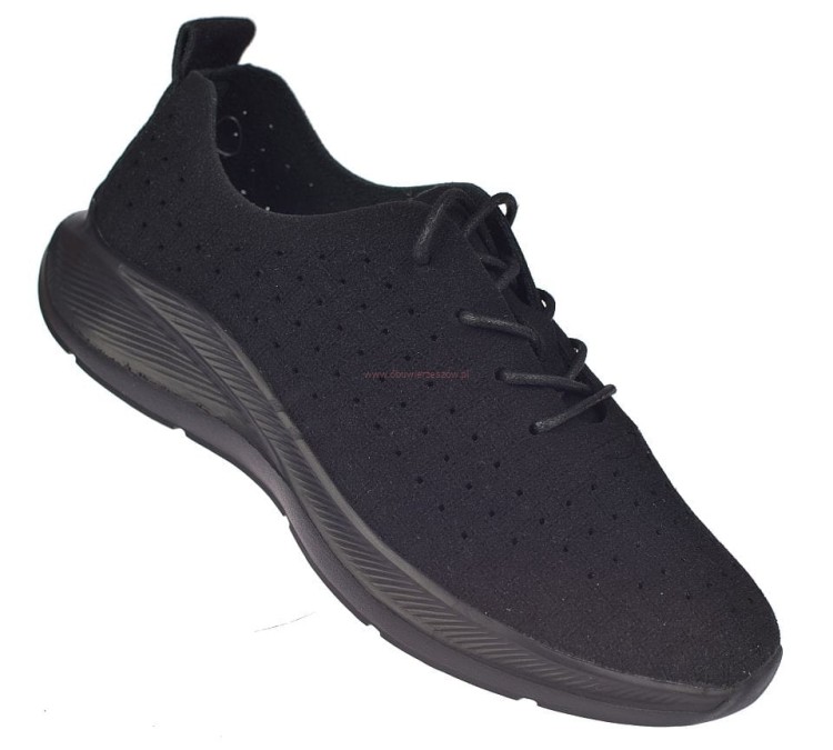 lekkie sneakersy damskie czarne ażurowe Skotnicki 0589