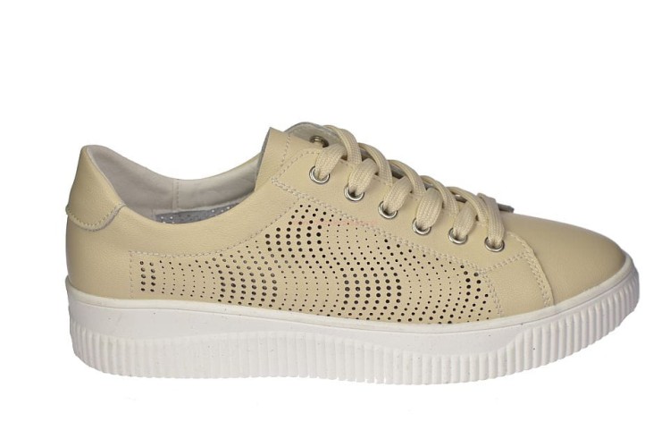 Półbuty damskie sportowe Skotnicki beżowe sznurowane