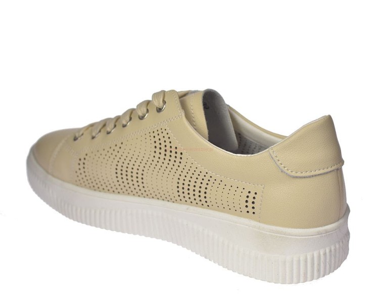 Sneakersy damskie Skotnicki beżowe skórzane