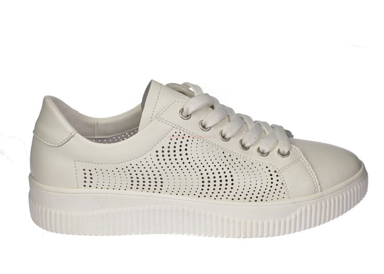 Sneakersy damskie casual białe na grubej podeszwie