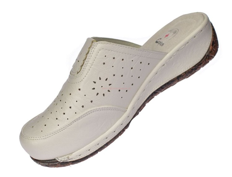 klapki zdrowotne damskie białe na koturnie Enplus