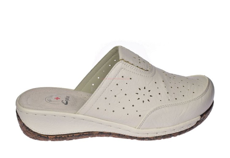 klapki medyczne damskie z zakrytymi palcami białe