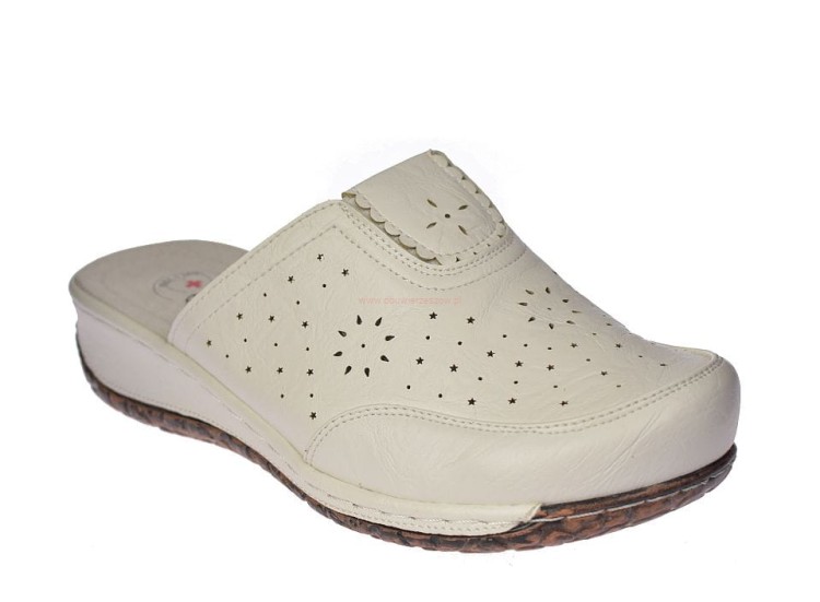 Klapki na koturnie z gumą na podbiciu