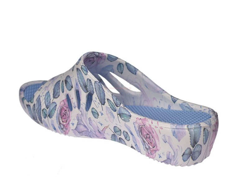 Wygodne klapki damskie na lato biało-niebieskie