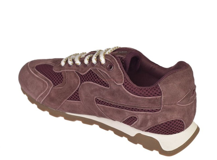 Skórzane sneakersy damskie buty sportowe bordo