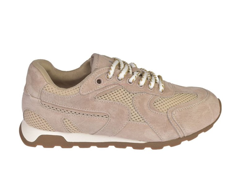 Sneakersy damskie Jankowski – detal skóry zamszowej jasny brąz