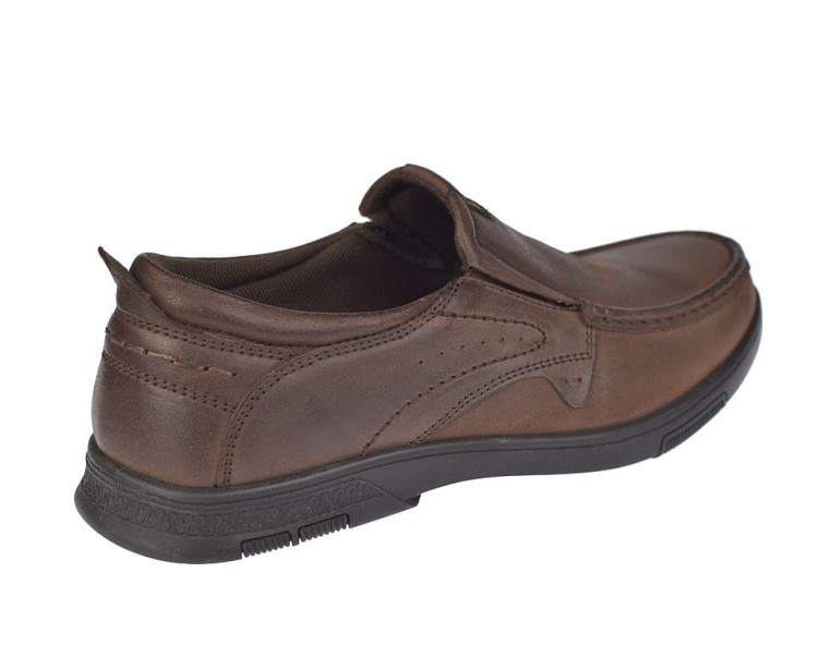 Półbuty męskie skórzane wsuwane – model CY77 kolor brązowy