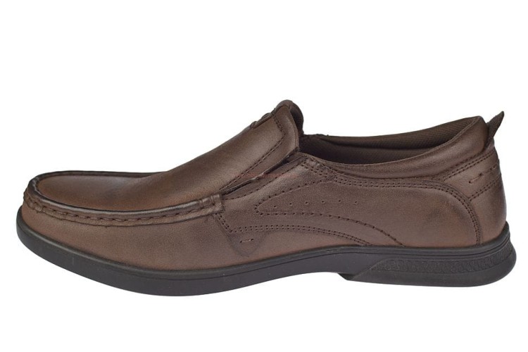 Skórzane półbuty męskie American Club – detal cholewki