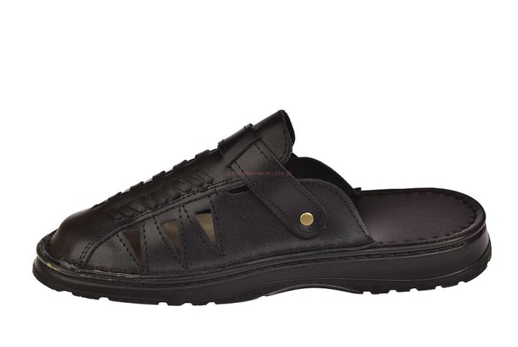 Skórzane sandały męskie KLS-027 BK komfortowe
