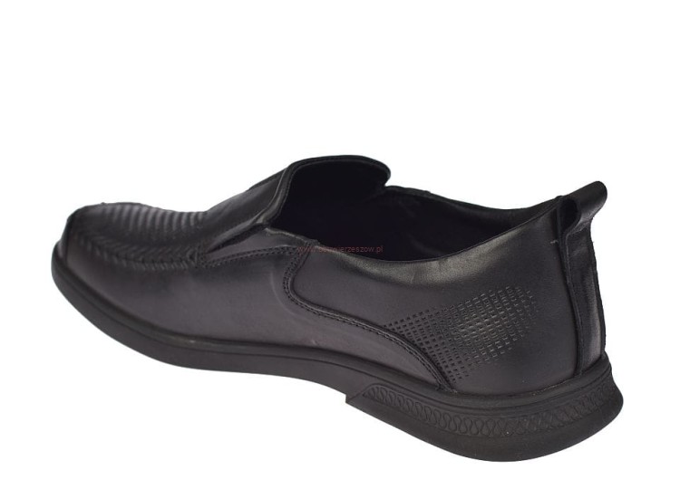 Elastyczna podeszwa gumowa – mokasyny męskie czarne