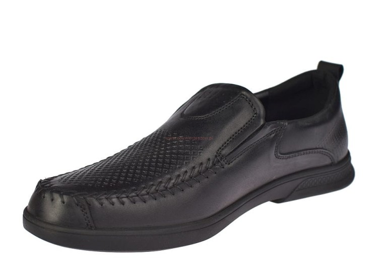 Skórzane buty męskie wsuwane mokasyny w gumami