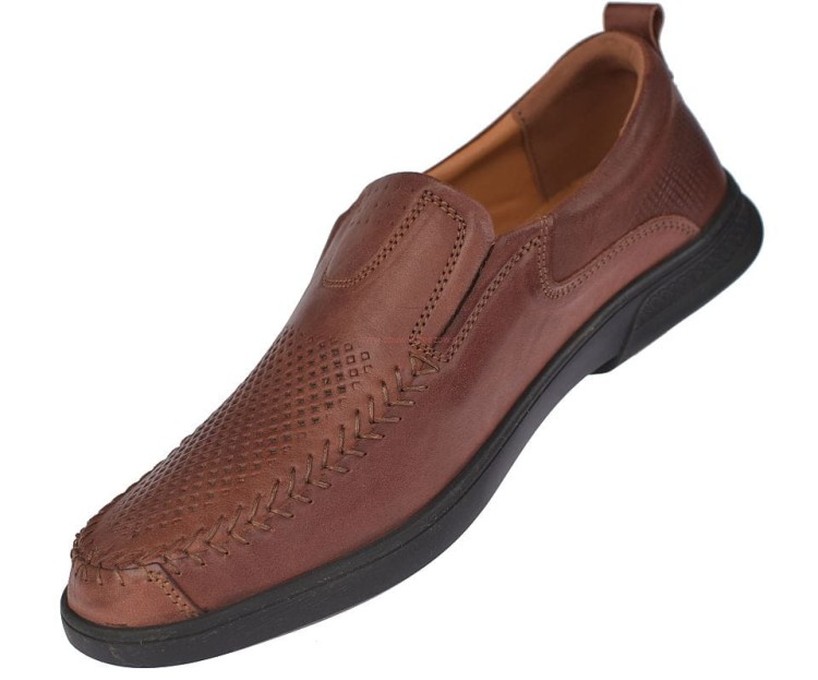 Półbuty męskie wsuwane ze skóry naturalnej American